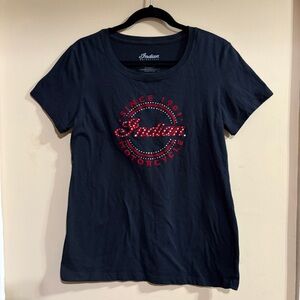 Indian Motorcycle Black T-Shirt with Red Logo XL